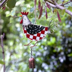 Smart Garden Flamboya Hanging Metal and Glass Rooster with bell