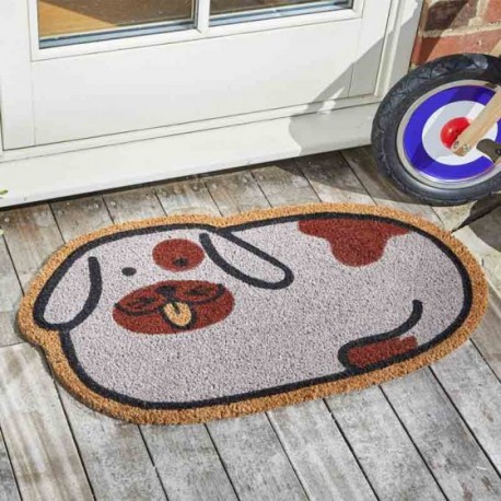 Spotty Dog Coir Door Mat For Indoor Or Outdoor Use
