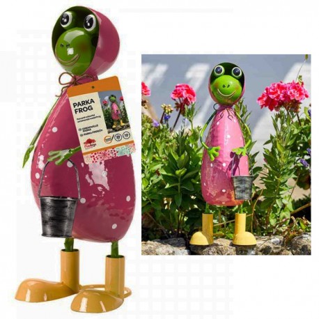 Parka Frog Garden Ornament Outdoor Metal Fun Colourful Statue Smart Garden