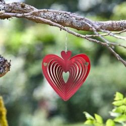Very Cute Heart Of Hearts Shimmering Glitter Garden Wind Spinner Smart Garden