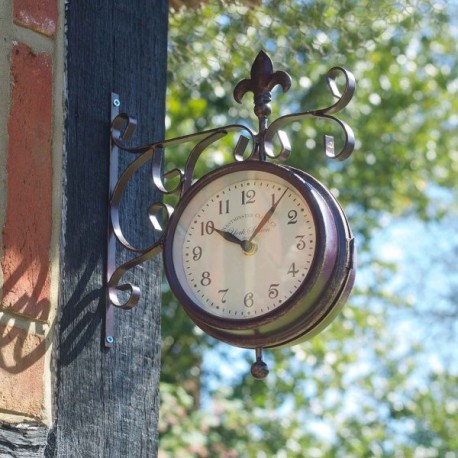 York Station Clock 6" Detailed Garden Wall Clock And Thermometer Smart Garden