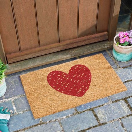 Heart Modern Design Decorative Coir Garden Or Home Doormat Smart Garden